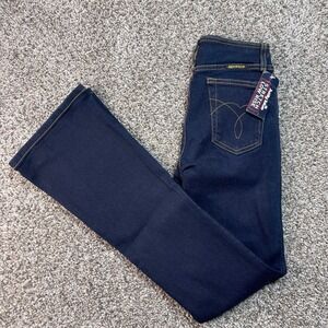 Vintage Judy Blue Jeans Size 7 Dark Wash Bootcut Flare Low Rise Y2K USA 24x32